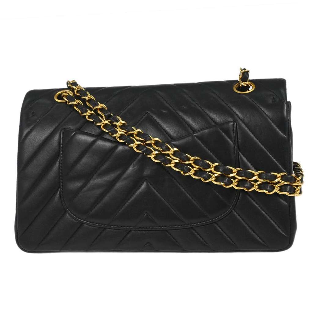 Chanel Timeless - Classic Double Flap Bag Black Leather Good condition - Back View