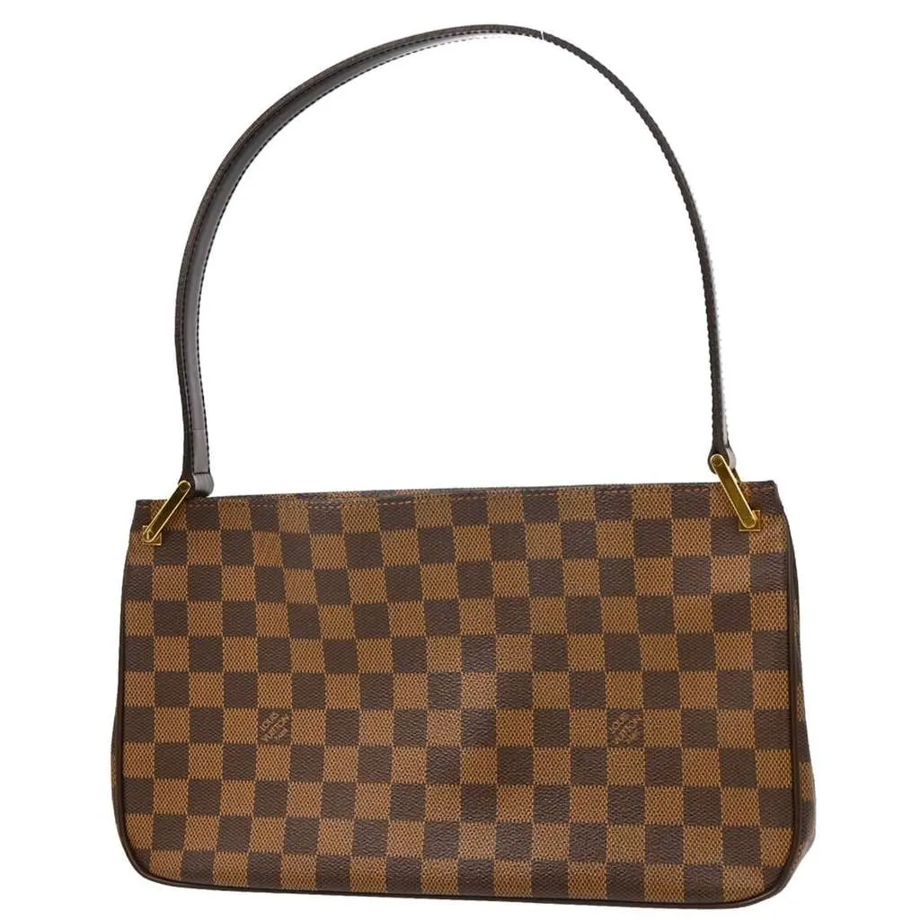 Louis Vuitton Aubagne Bag Brown Canvas Good - Back View