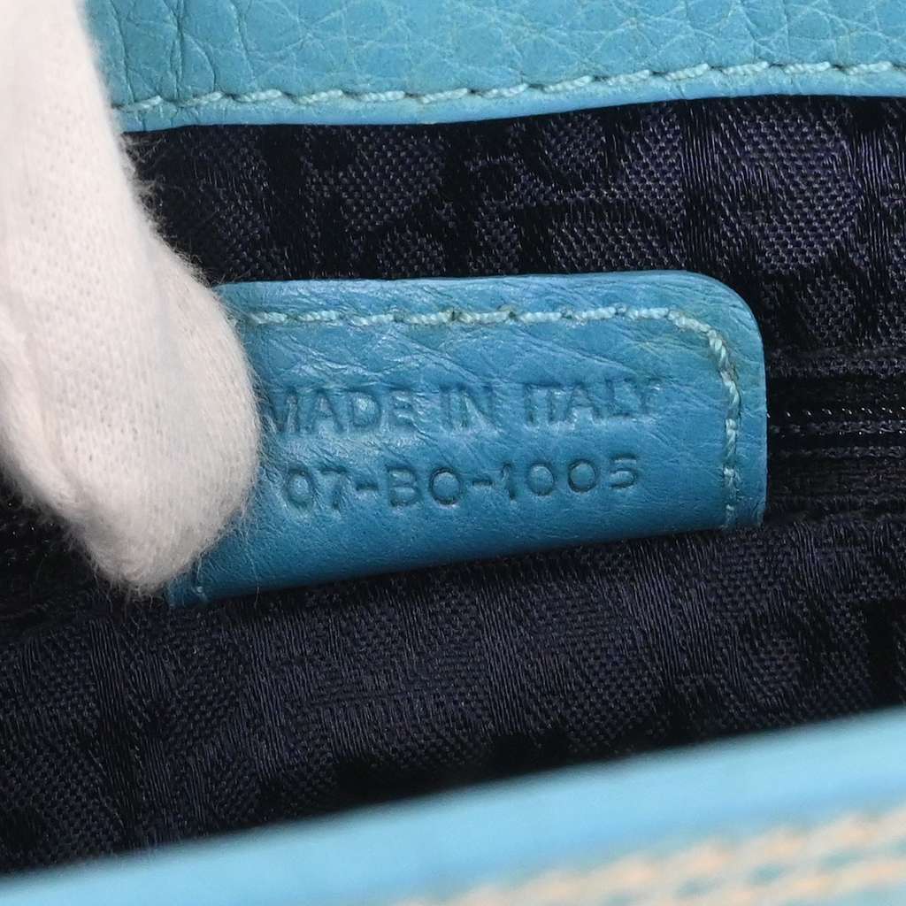 Christian Dior Vintage Tote Turquoise Leather Good condition - Model View