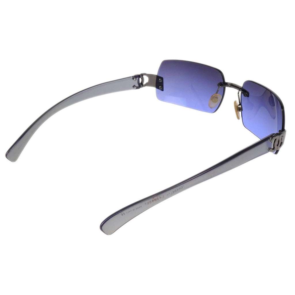 Chanel Logo CC Sunglasses Purple Metal Good condition - Back View