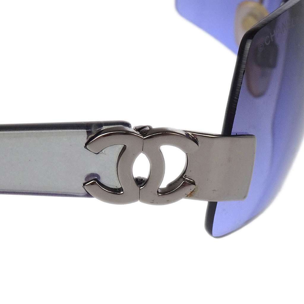 Chanel Logo CC Sunglasses Purple Metal Good condition - Inside View