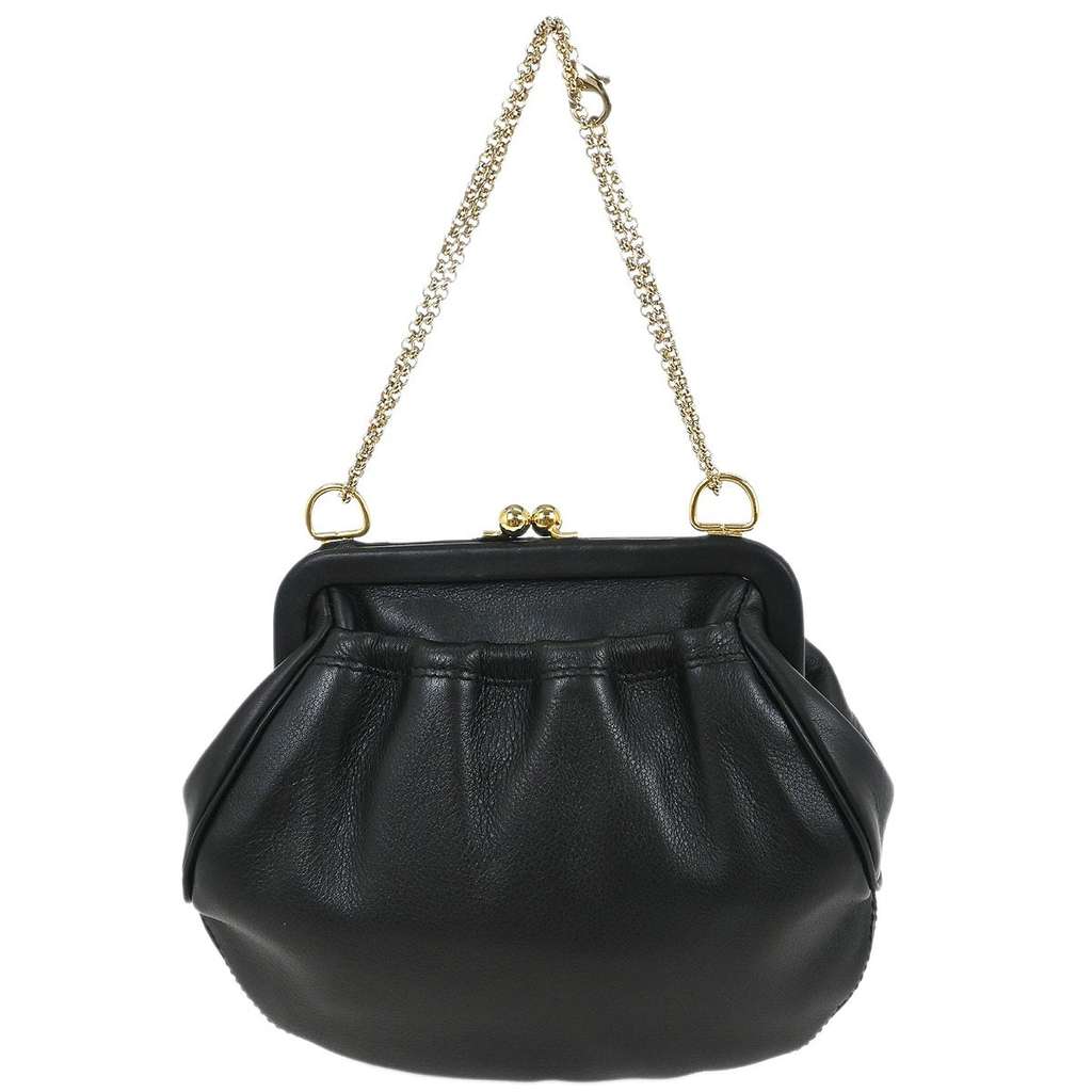 Salvatore Ferragamo Chain Gamaguchi shoulder bag Black Leather Good condition - Back View