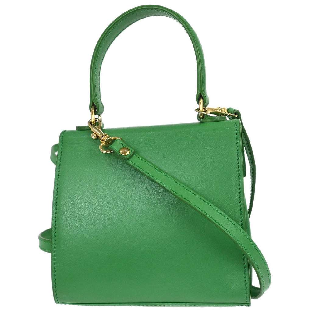 Celine Handbag Green Leather Good condition - Back View