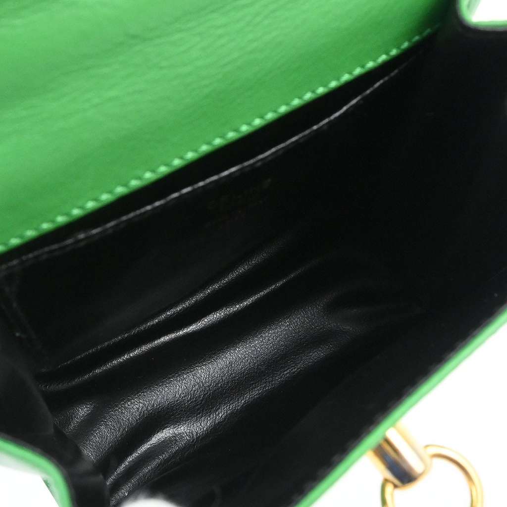 Celine Handbag Green Leather Good condition - Inside View