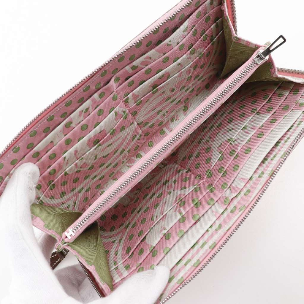 Hermès Azap Zip Around Wallet Pink Leather Good condition - Model View