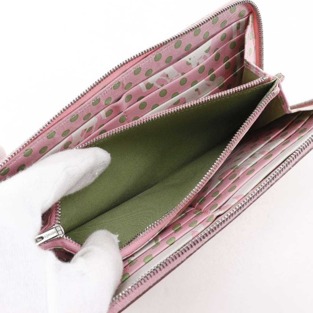 Hermès Azap Zip Around Wallet Pink Leather Good condition - Box View