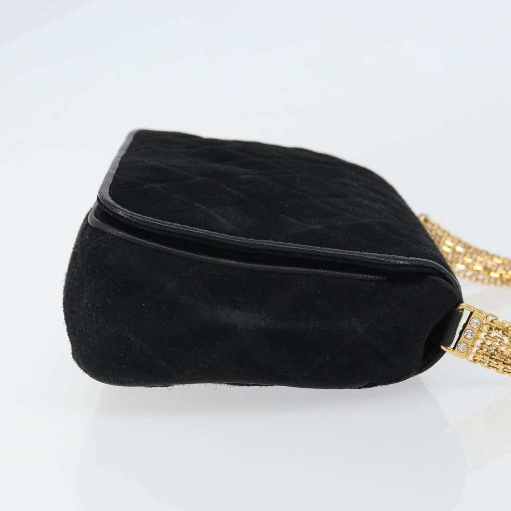 Chanel Vintage Diamond CC Camera Bag Black Suede Fair condition - Inside View