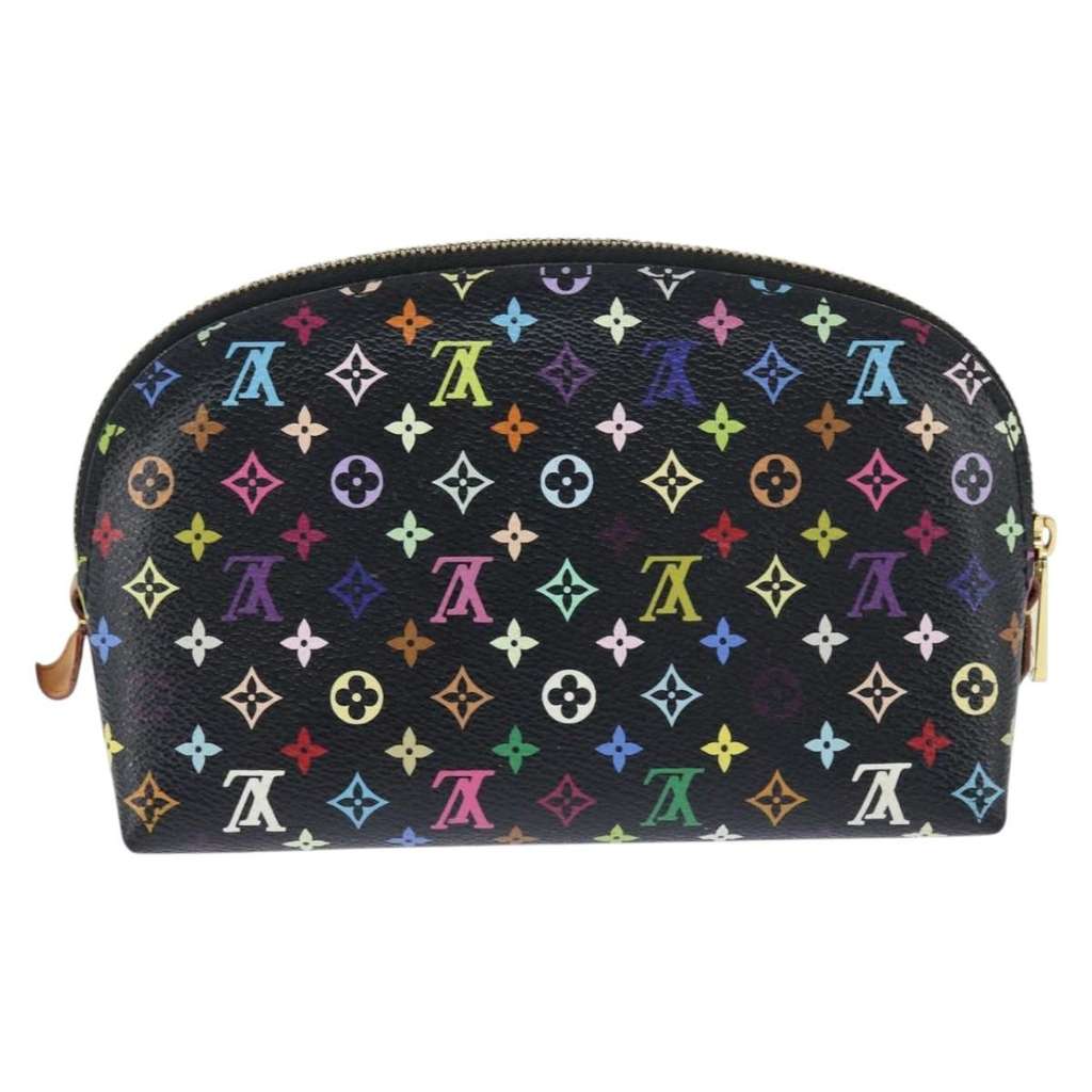 Louis Vuitton Cosmetic Pouch Black Canvas Good condition - Back View