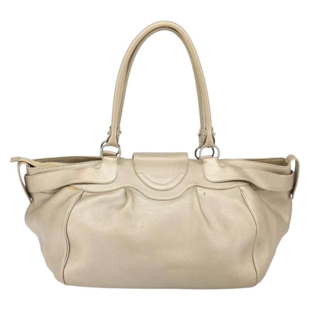 Salvatore Ferragamo Gancini handbag Gold Leather Good condition - Back View