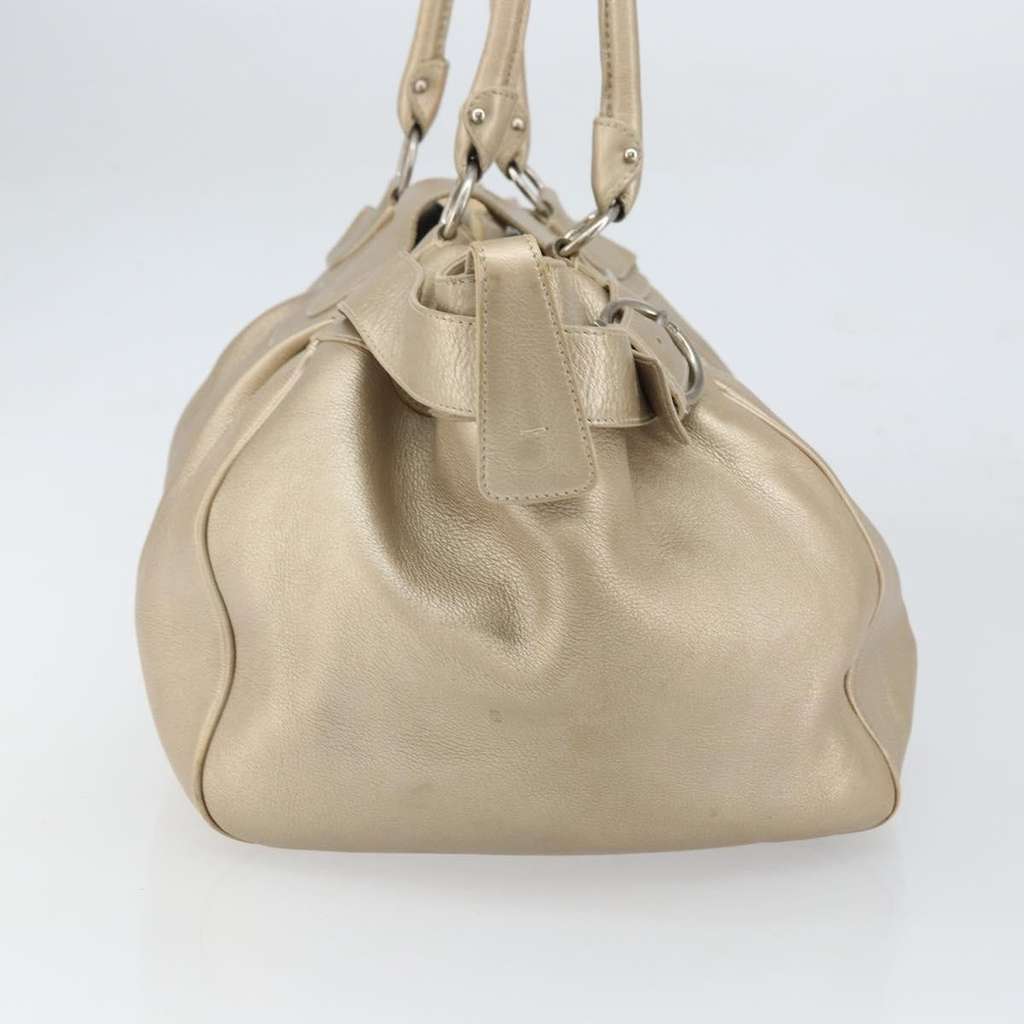 Salvatore Ferragamo Gancini handbag Gold Leather Good condition - Inside View