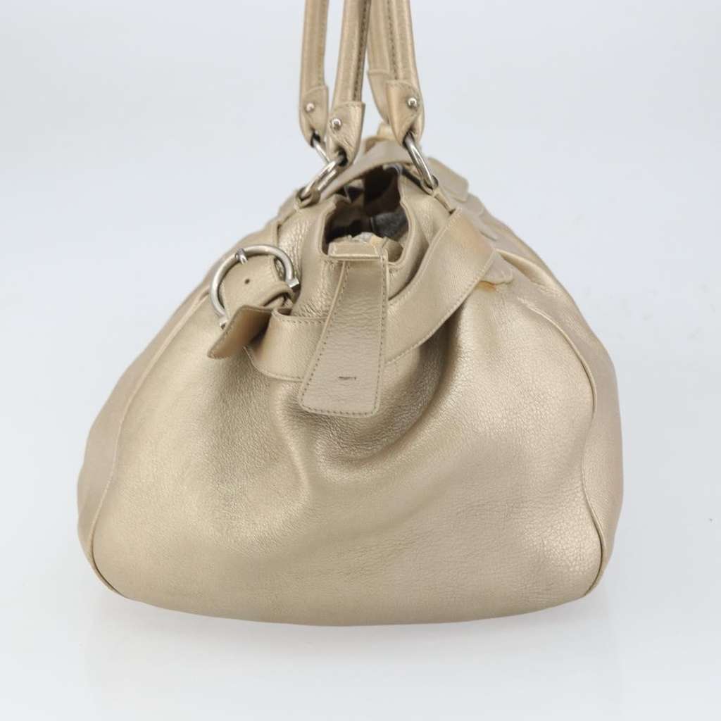 Salvatore Ferragamo Gancini handbag Gold Leather Good condition - Model View