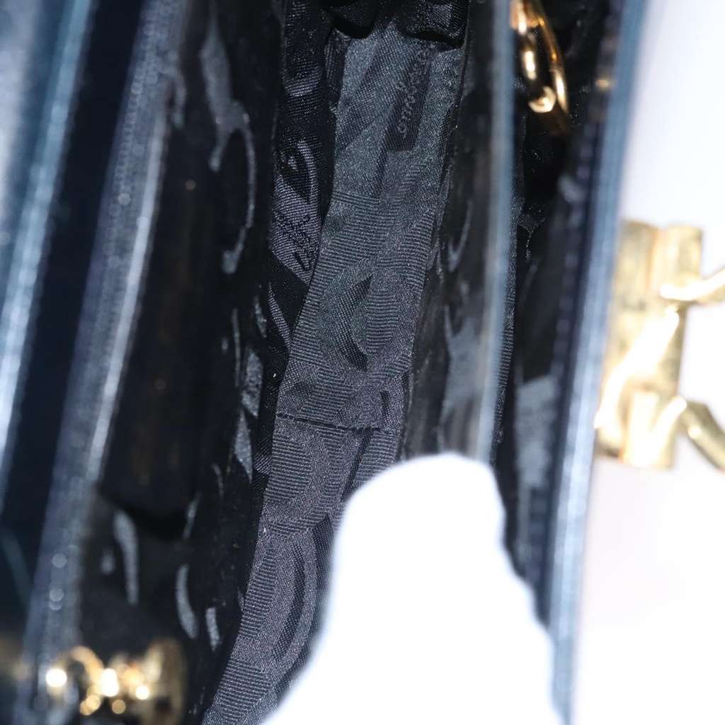 Salvatore Ferragamo Gancini Convertible Top Handle Bag Black Leather Good condition - Box View