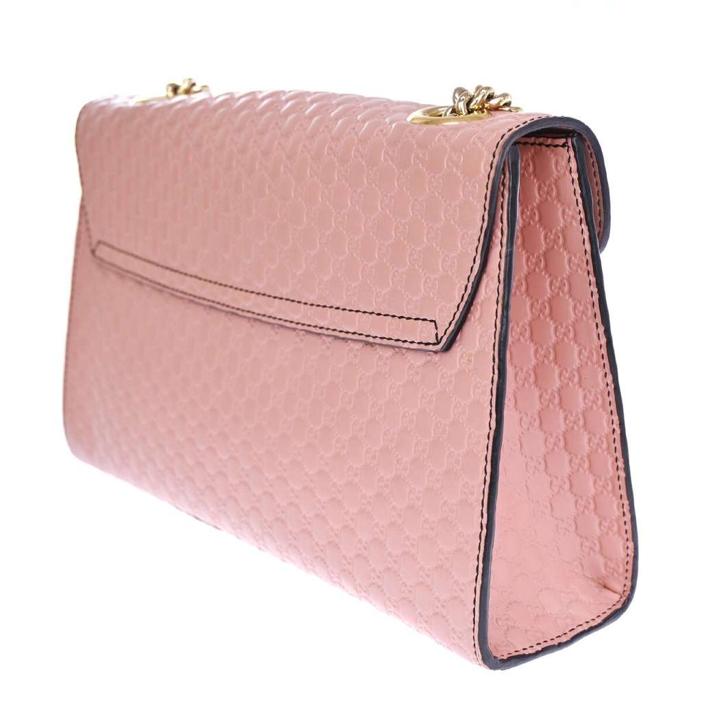 Gucci Emily Chain Flap Bag Pink Leather Good condition - Model View