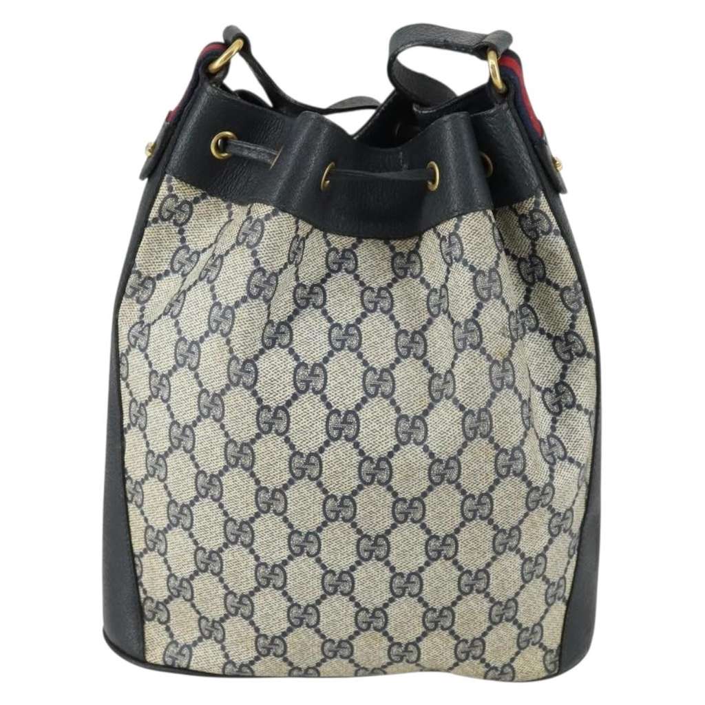 Gucci Drawstring Bucket Bag Navy Fair condition - Back View