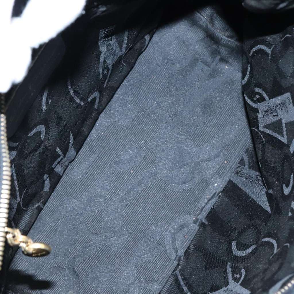 Salvatore Ferragamo Vala Handbag Black Canvas Good condition - Box View