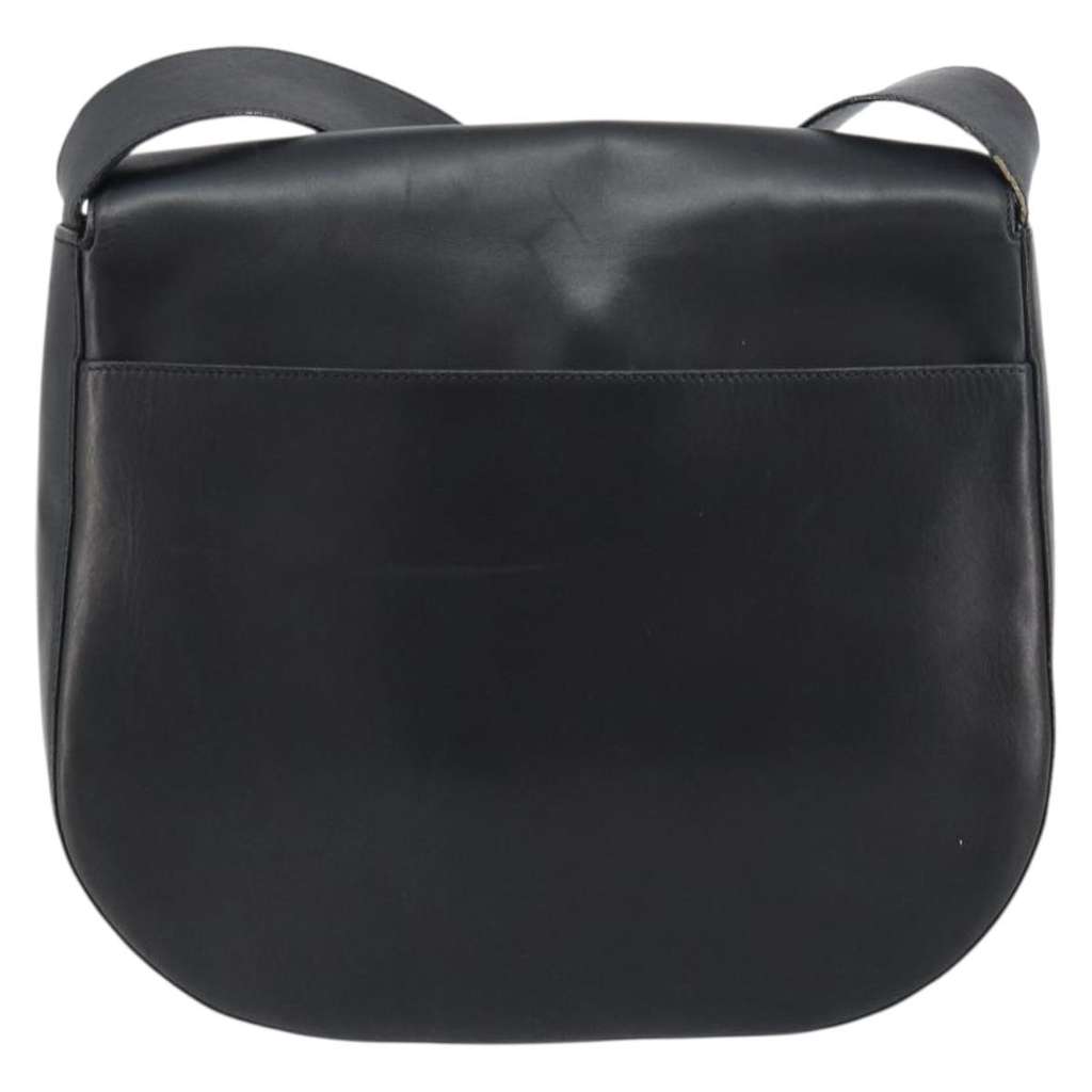 Salvatore Ferragamo Gancini Shoulder Bag Black Leather Good condition - Back View