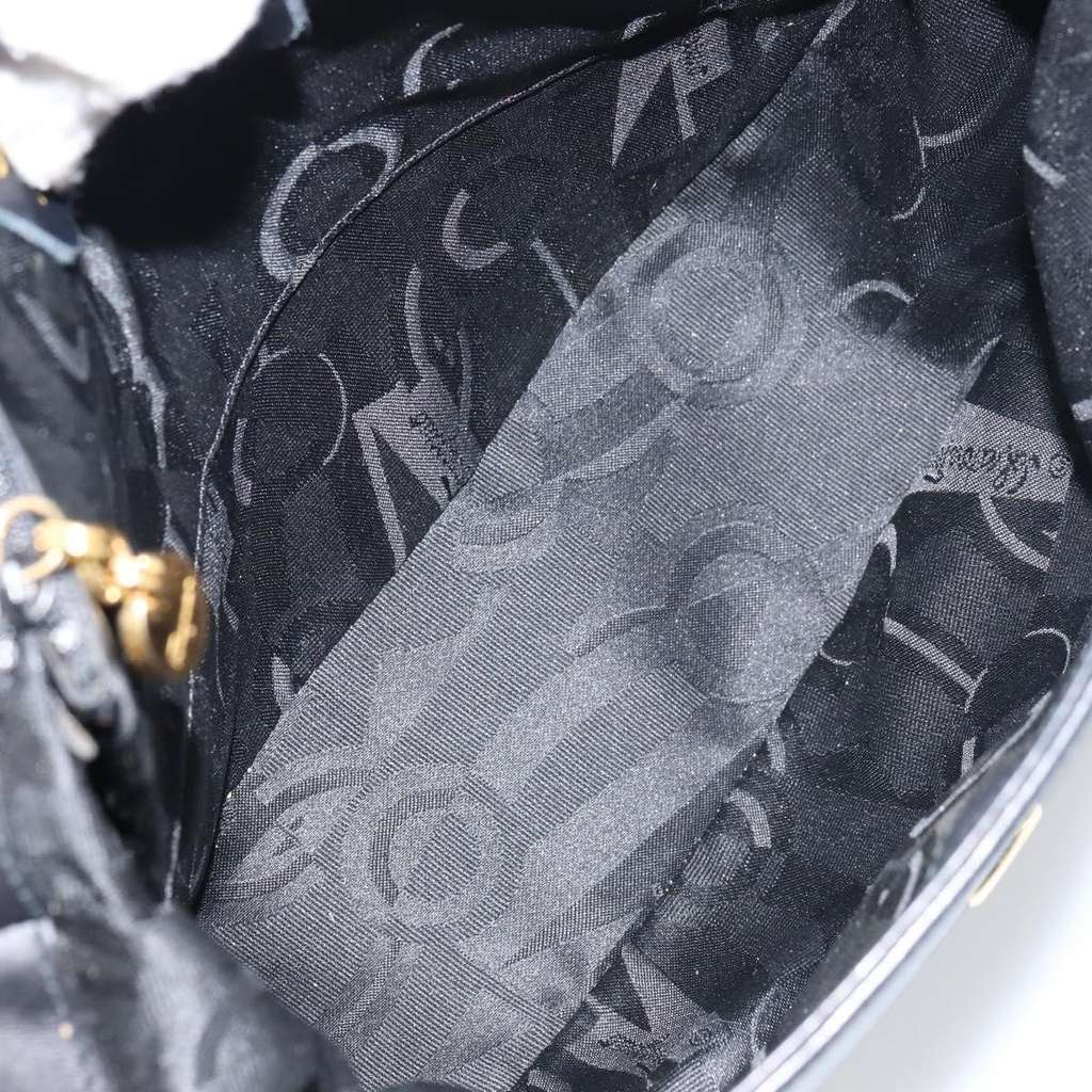 Salvatore Ferragamo Gancini Shoulder Bag Black Leather Good condition - Box View