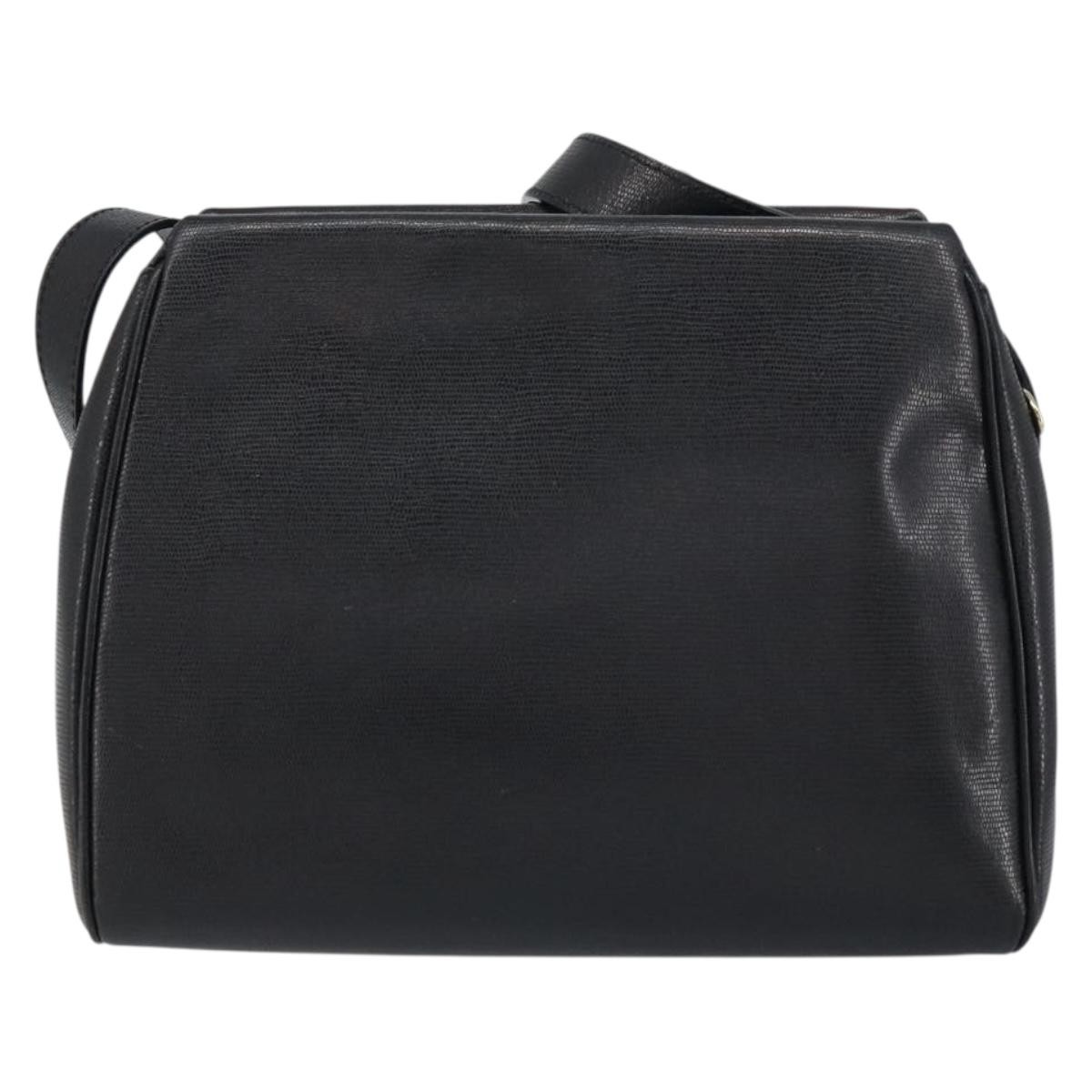 Celine Circle Logo Shoulder Bag Black Leather Good condition - Back View