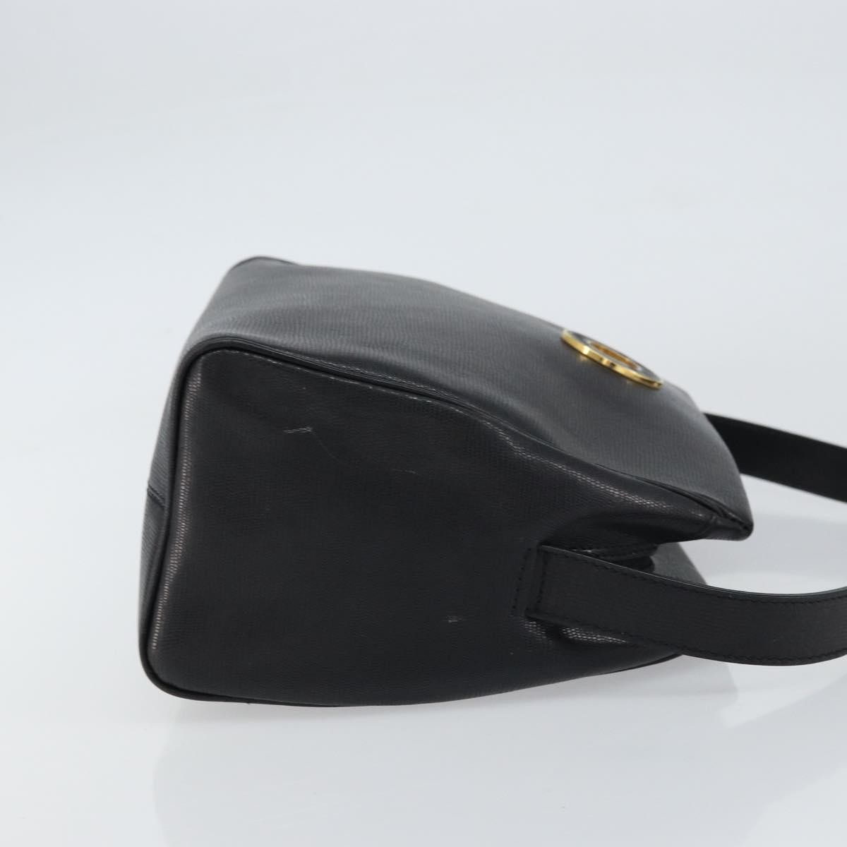 Celine Circle Logo Shoulder Bag Black Leather Good condition - Inside View