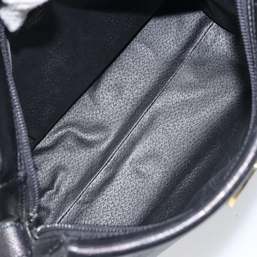 Celine Circle Logo Shoulder Bag Black Leather Good condition - Box View