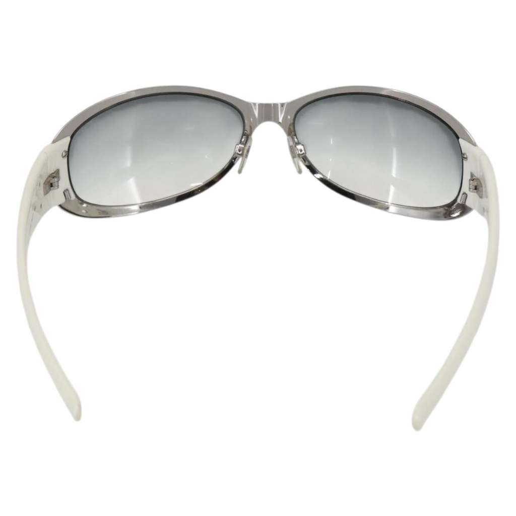 Chanel Logo CC Sunglasses White Metal Good condition - Back View