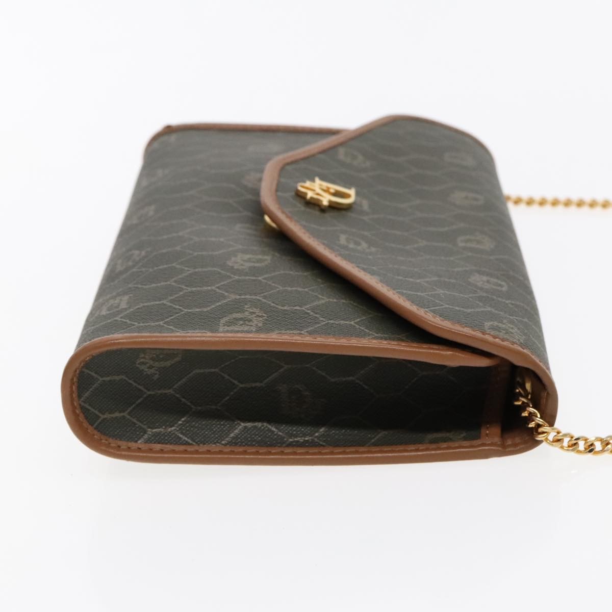 Christian Dior Vintage Honeycomb chain Khaki Canvas Good condition - Inside View