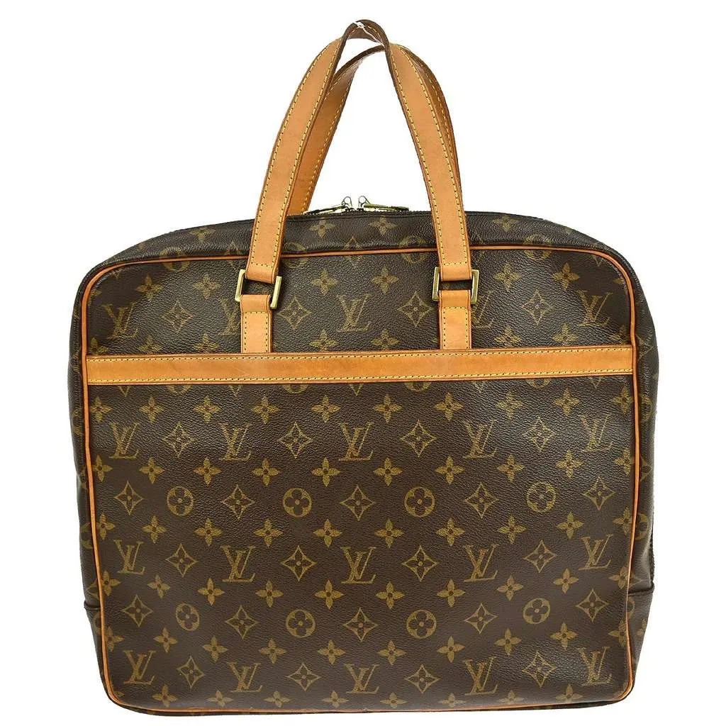 Louis Vuitton Porte-Documents Pegase Bag Brown Canvas Good - Front View