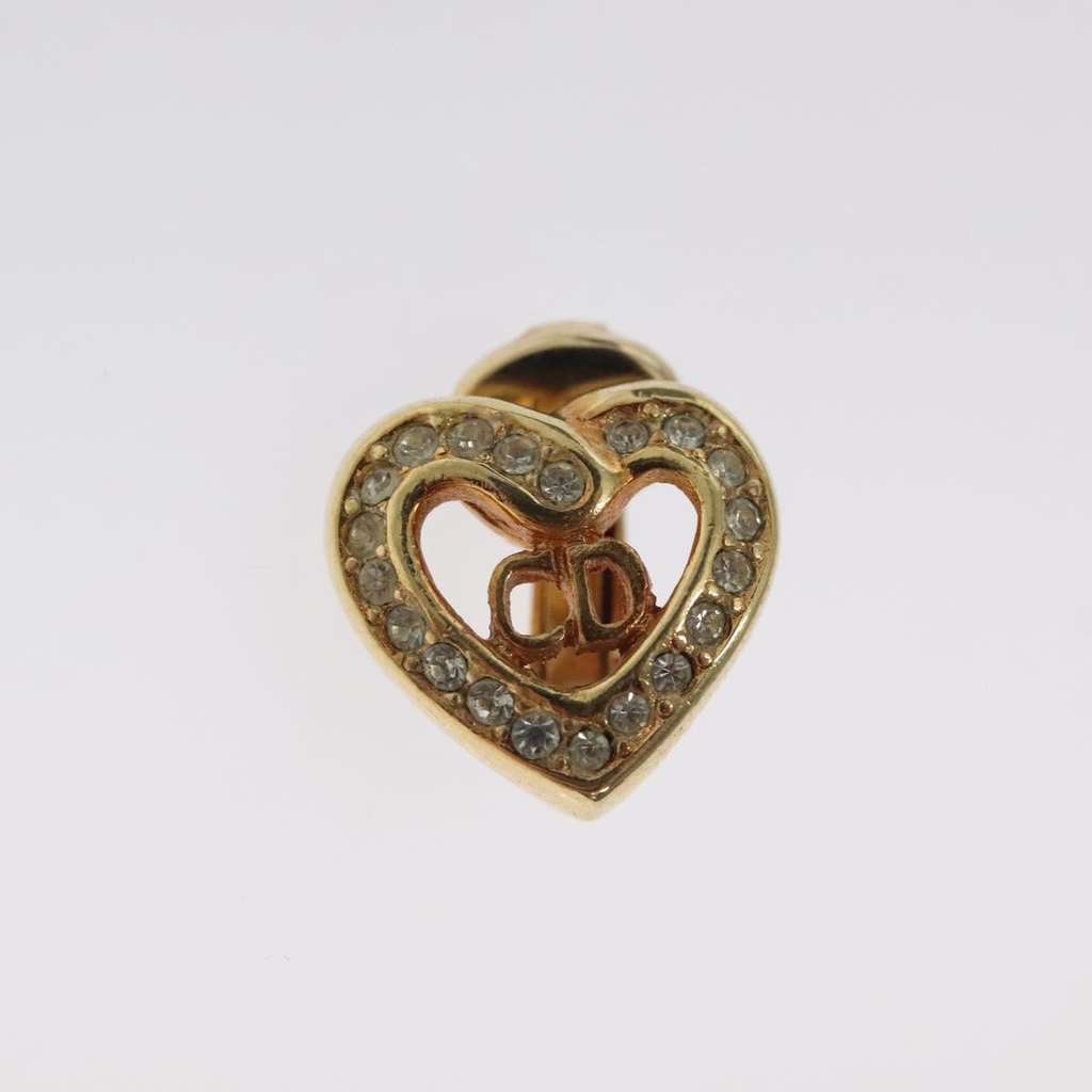 Christian Dior CD Heart Clip-on Earrings Gold Metal Good condition - Back View
