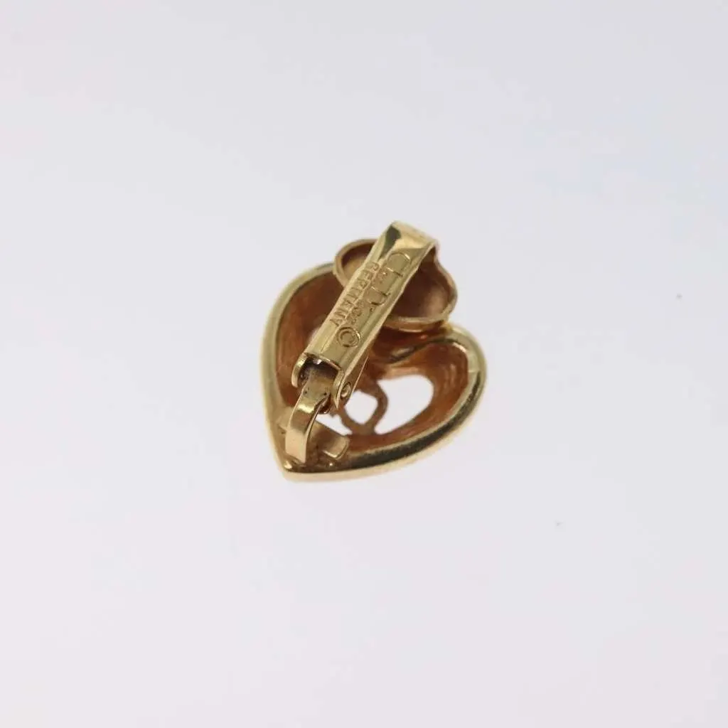 Dior CD Heart Clip-on Earrings Gold Metal Good - Inside View