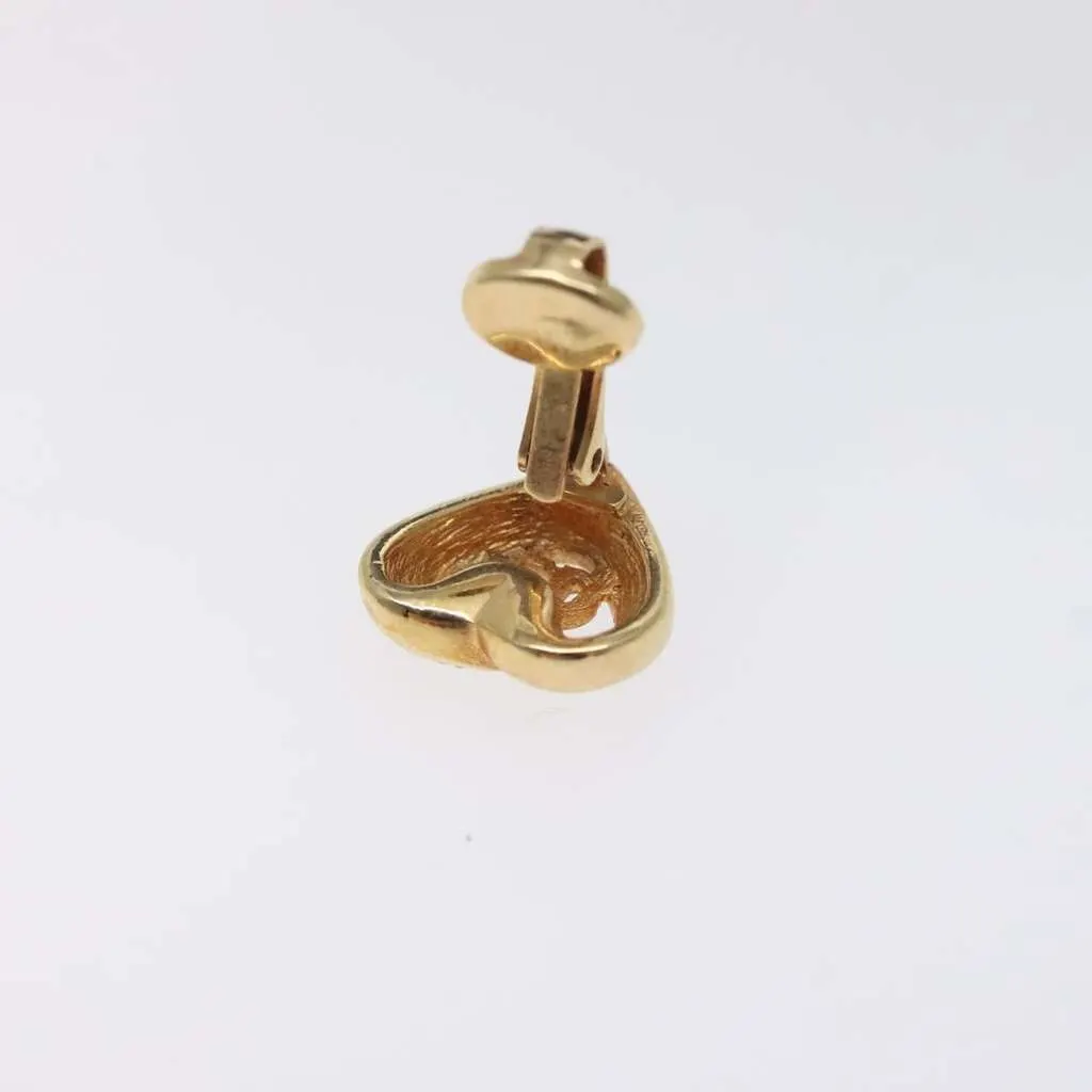 Dior CD Heart Clip-on Earrings Gold Metal Good - Model View