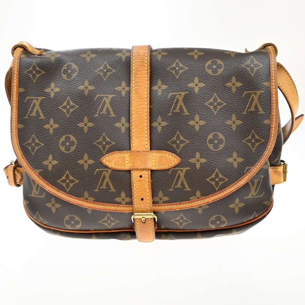 Louis Vuitton Saumur Handbag Brown Canvas Good condition - Back View