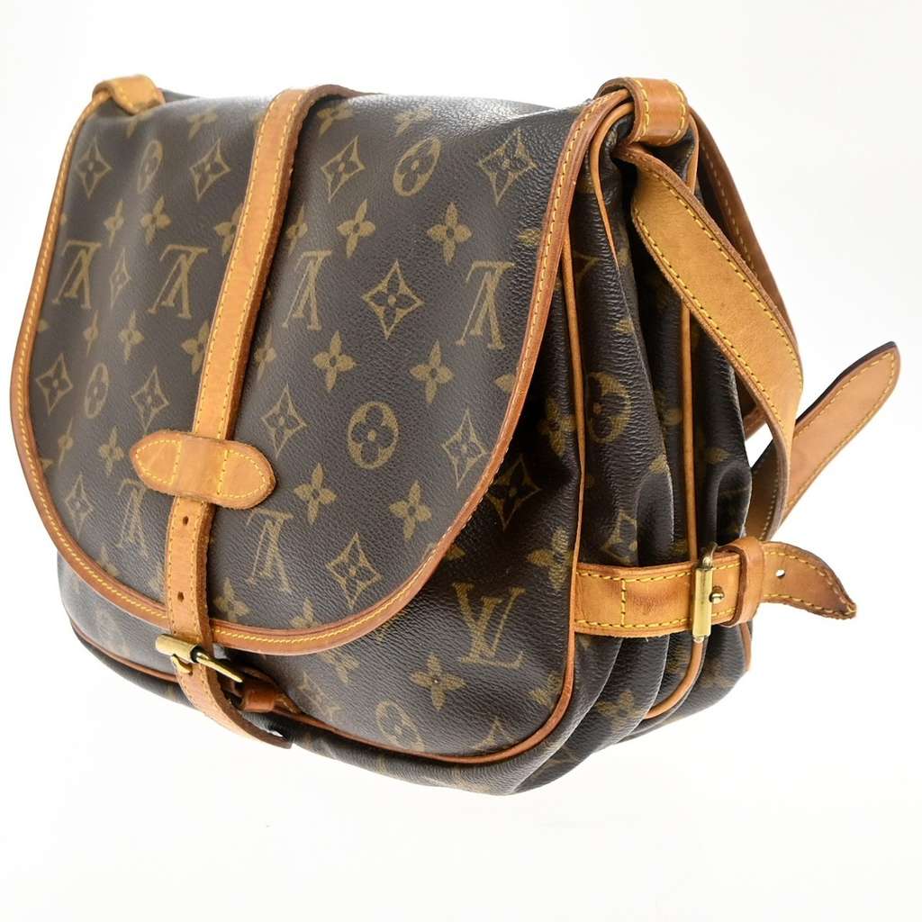 Louis Vuitton Saumur Handbag Brown Canvas Good condition - Model View