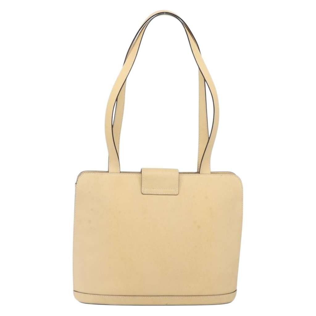 Celine Vintage Shoulder Bag Beige Leather Fair condition - Back View