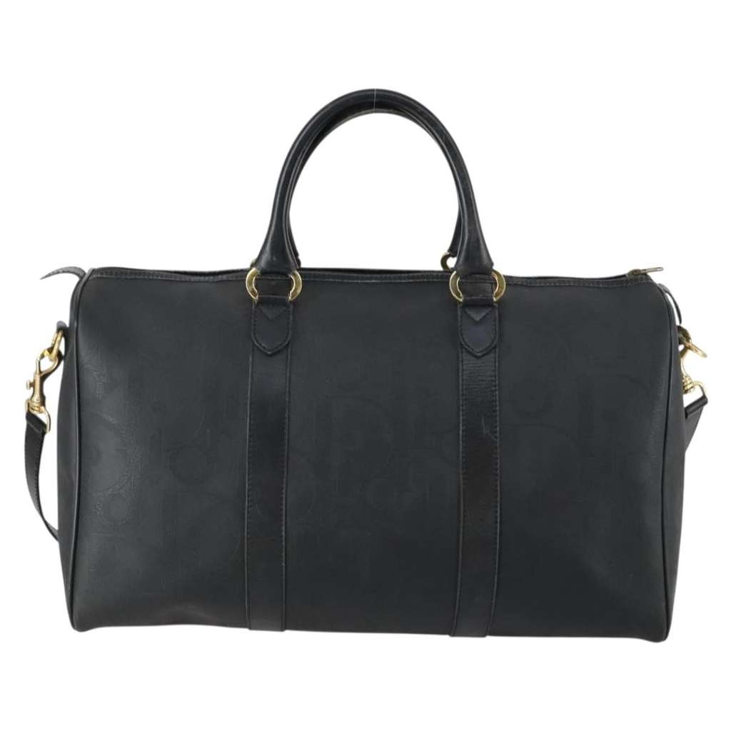 Christian Dior Vintage Trotter Boston Bag Black Canvas Good condition - Back View