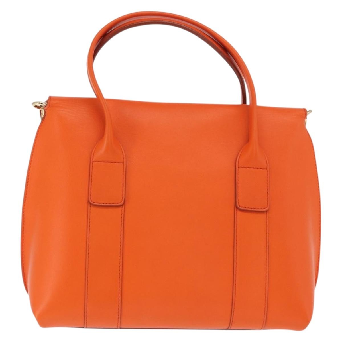 Salvatore Ferragamo Sookie Satchel Orange Leather Good condition - Back View