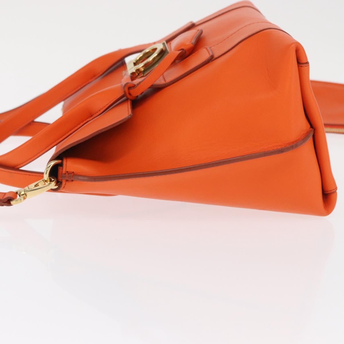 Salvatore Ferragamo Sookie Satchel Orange Leather Good condition - Model View