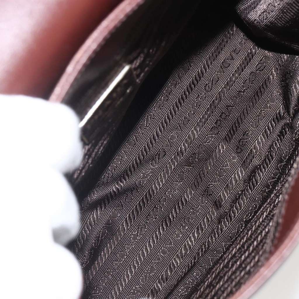 Prada Vintage Shoulder Bag Brown Leather Good condition - Box View