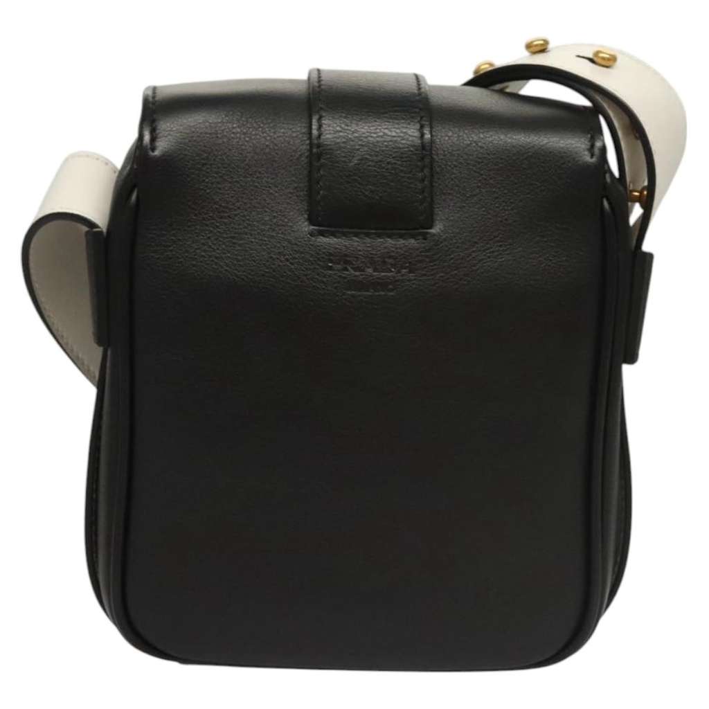Prada Turnlock Flap Crossbody Bag Black Leather Good condition - Back View