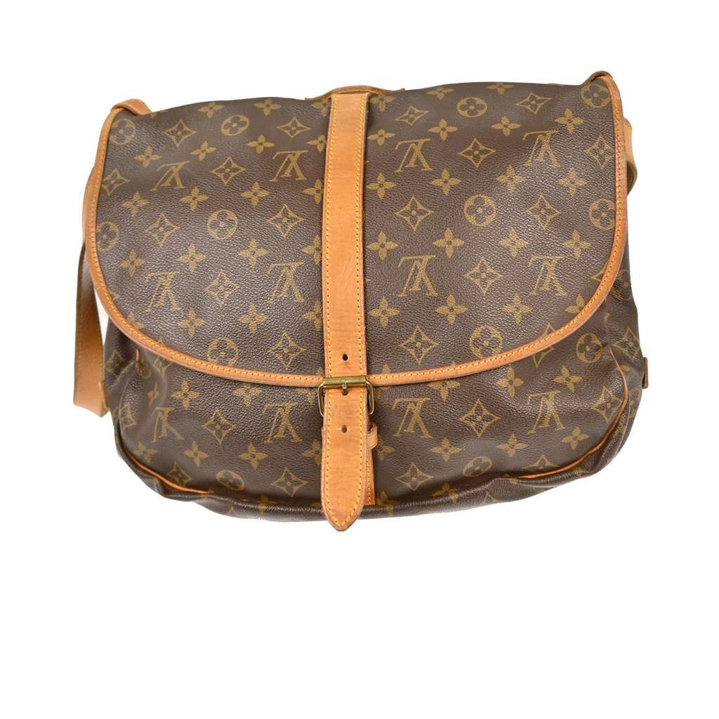 Louis Vuitton Saumur Handbag Brown Canvas Good condition - Back View