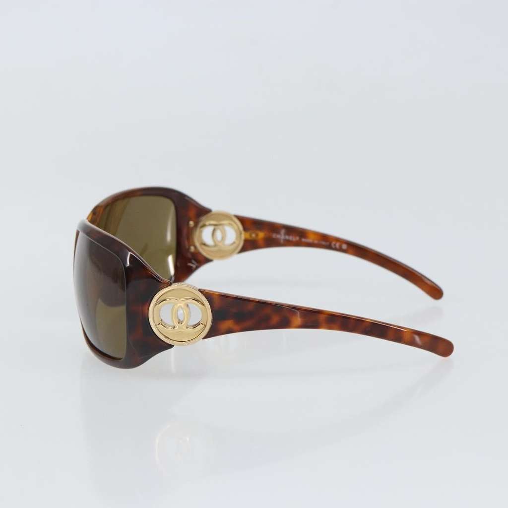Chanel CHANEL Logo Sunglasses Eye Wear Brown Plastic Good condition - Inside View