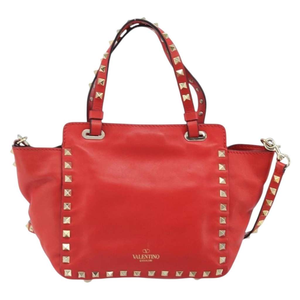 Valentino Garavani Rockstud Tote Red Leather Good condition - Back View