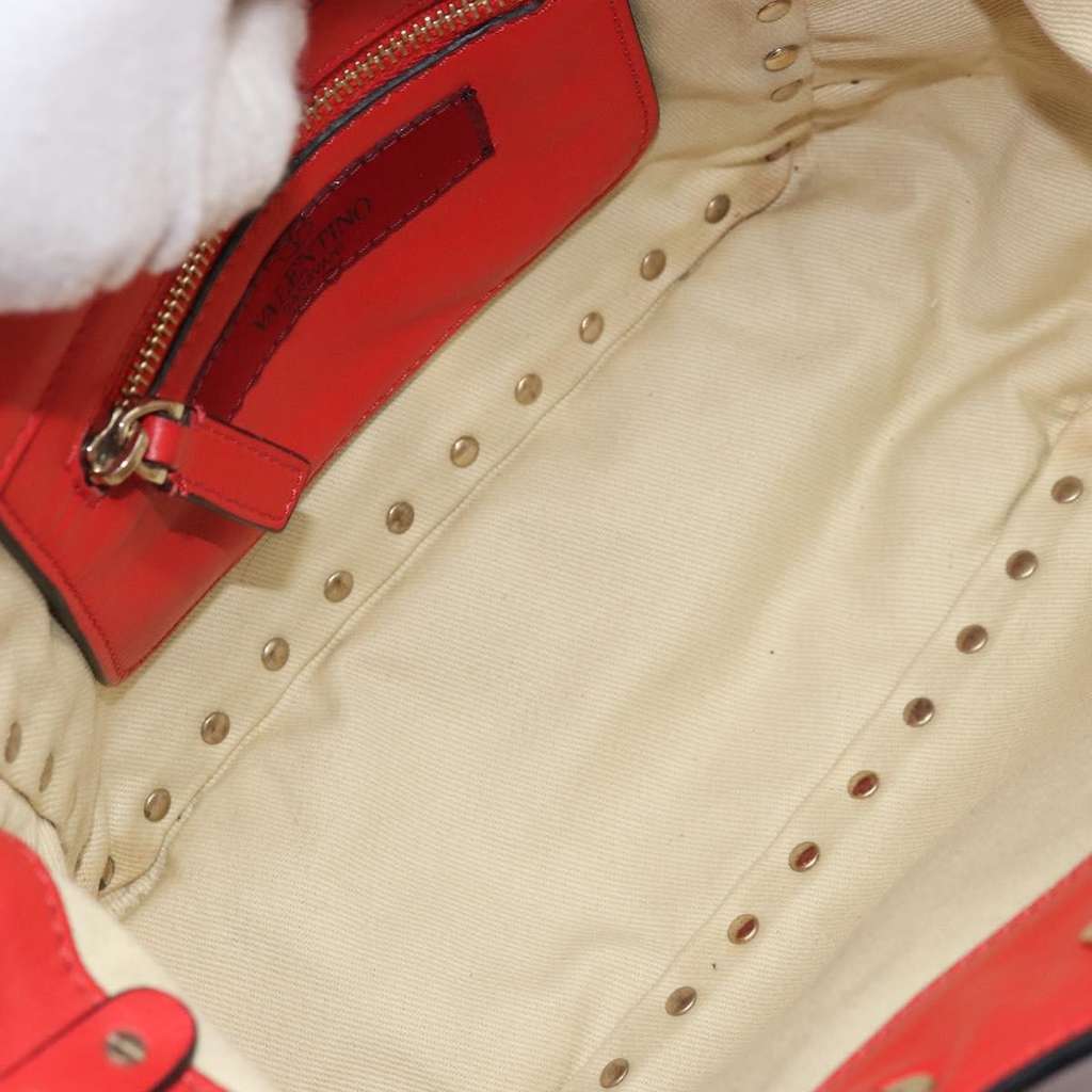 Valentino Garavani Rockstud Tote Red Leather Good condition - Box View