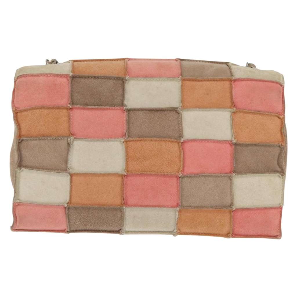 Chanel Chocolate Bar Mademoiselle Flap Bag Beige Suede Good condition - Inside View