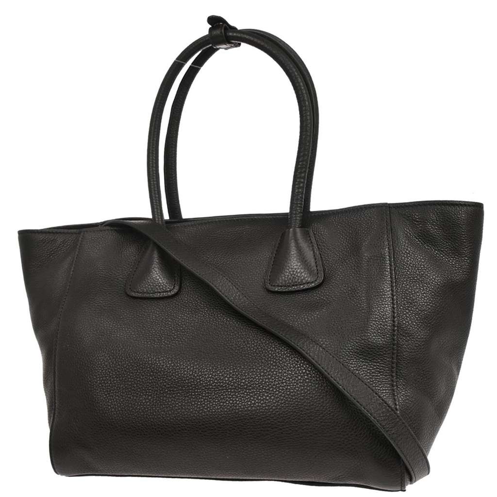 Prada Front Pocket Wing Convertible Tote Black Leather Good condition - Back View