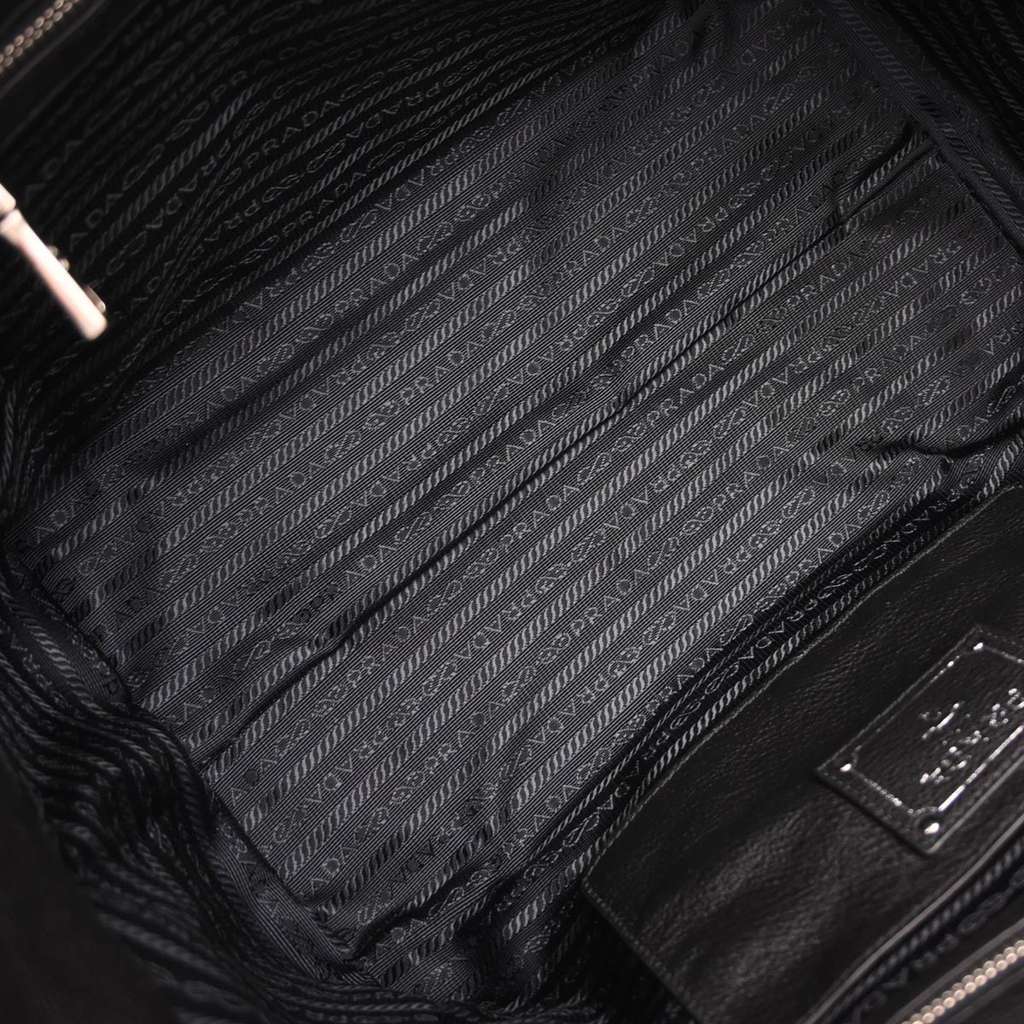 Prada Front Pocket Wing Convertible Tote Black Leather Good condition - Inside View