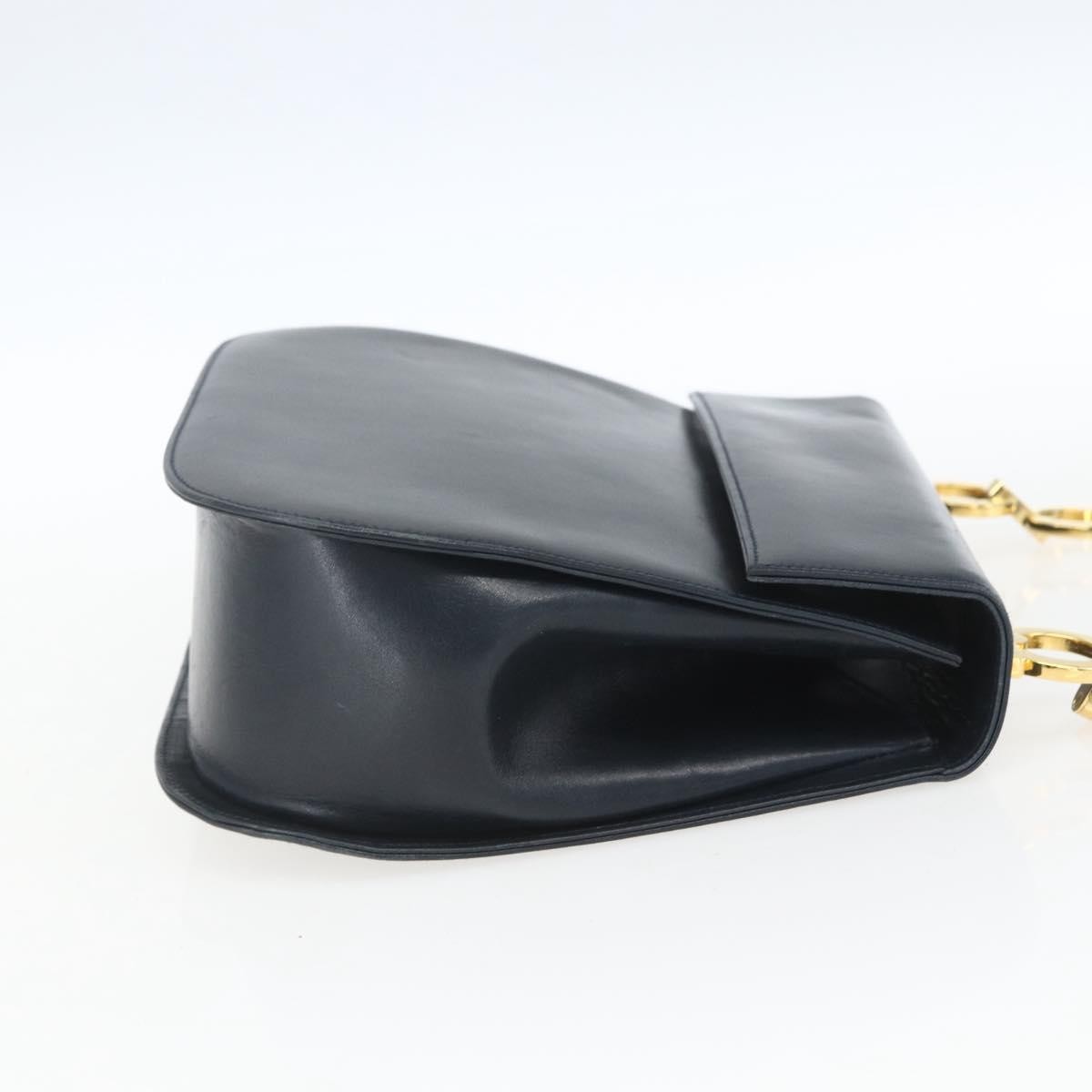 Salvatore Ferragamo Gancini Chain Shoulder bag Navy Leather Fair condition - Model View