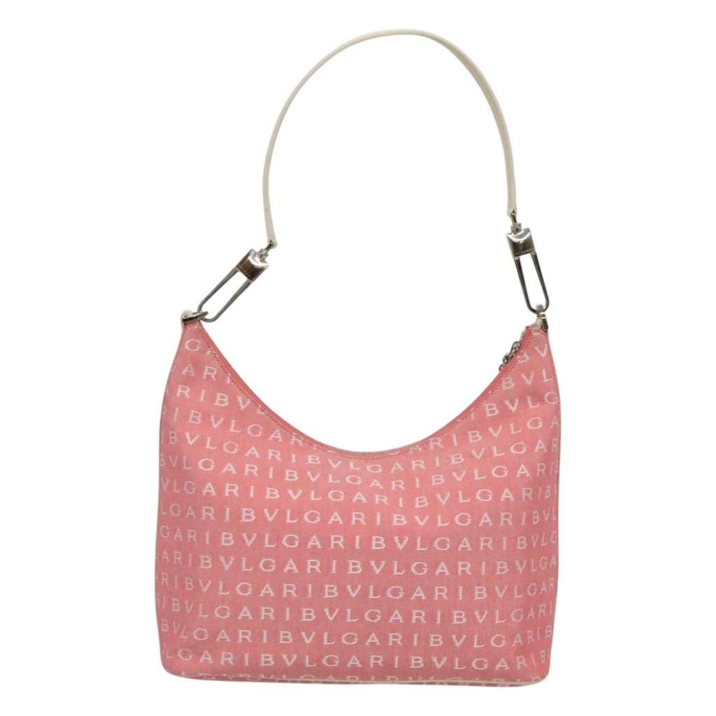 Bvlgari B.Zero1 Logomania Bag Pink Canvas Good condition - Back View
