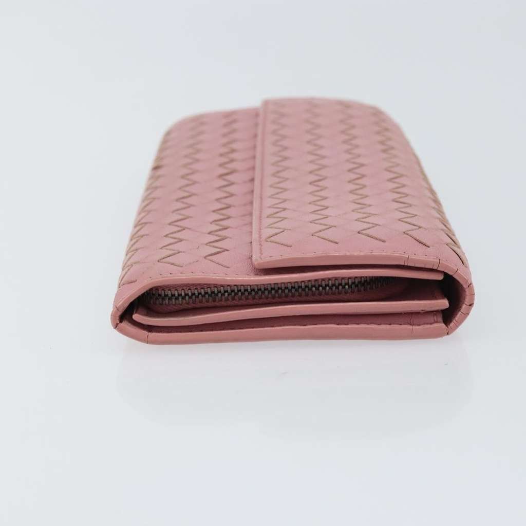 Bottega Veneta Intrecciato Long Zip  Wallet Pink Leather Good condition - Inside View