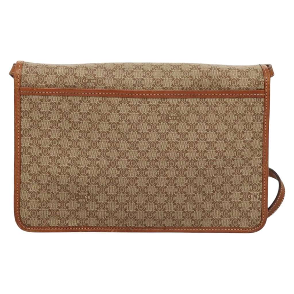 Celine Vintage Macadam Shoulder Bag Beige Canvas Good condition - Back View