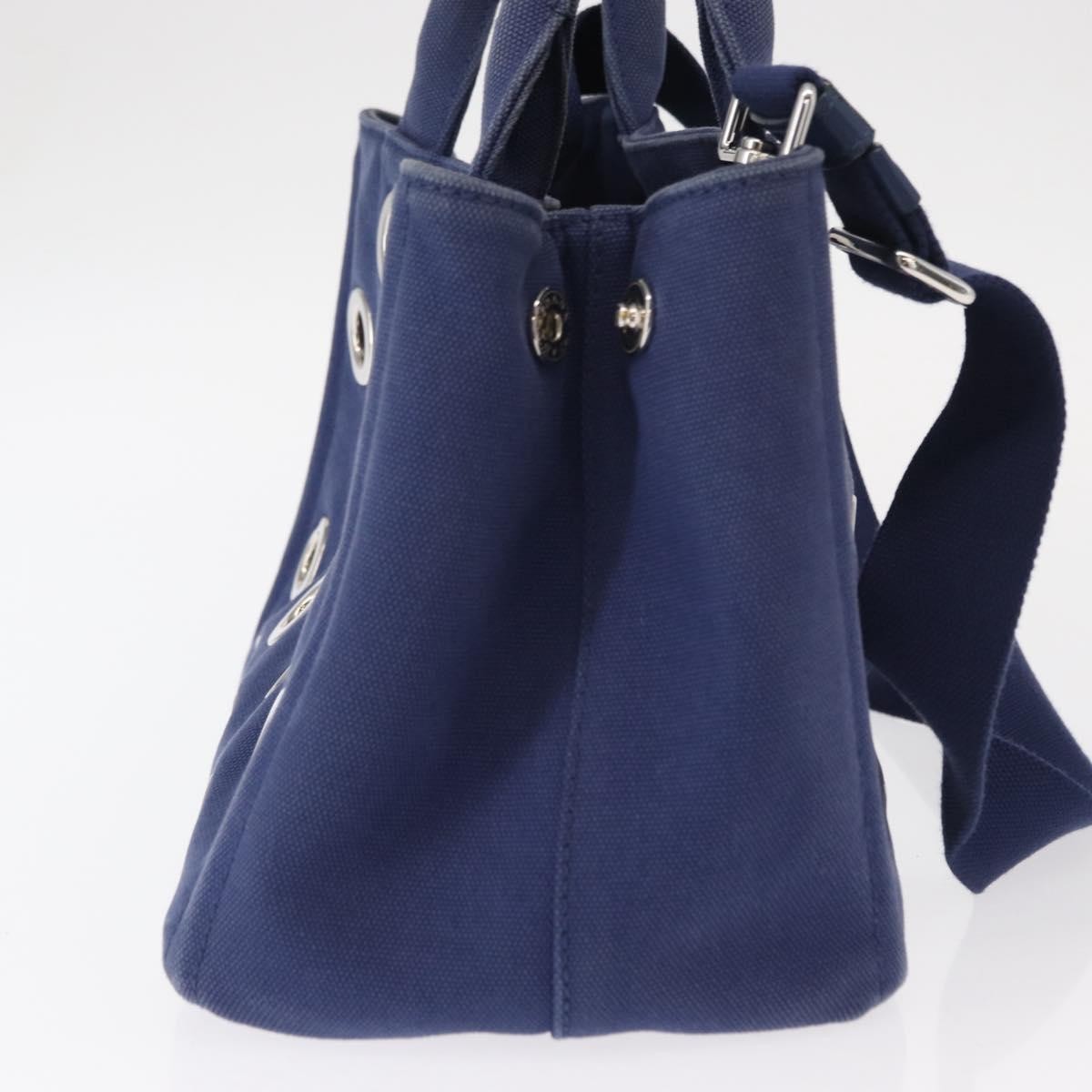 Prada Canapa Convertible Tote Blue Canvas Good condition - Model View